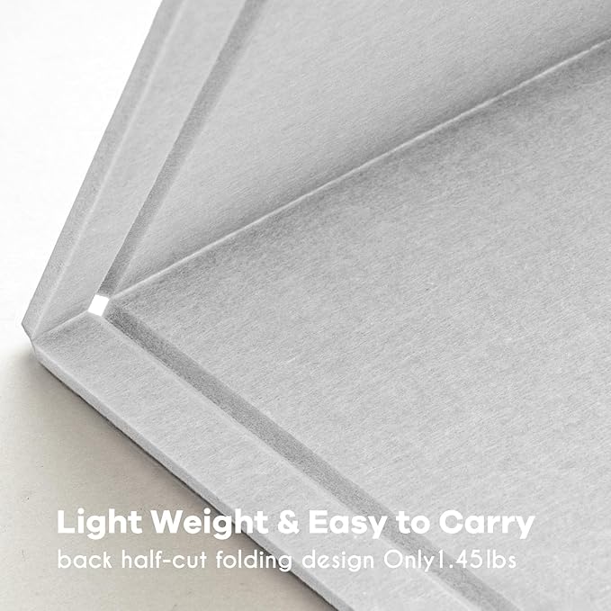 Bulletin Board, 36 x 24 Inches Felt Pin Board, Cork Alternative for Wall, 3' x 2' Foldable Self-Adhesive Vision Board with 20 Pushpins - Light Gray-DeskLoop Office