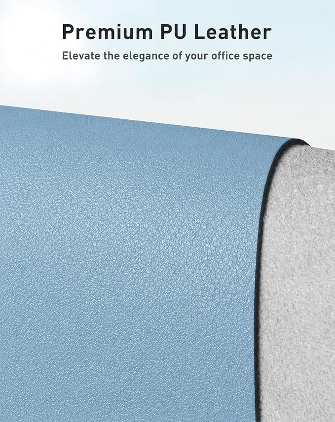 Aothia Faux Leather Desk Mat for Keyboard & Mouse | Large desk mat for keyboard - Image 2
