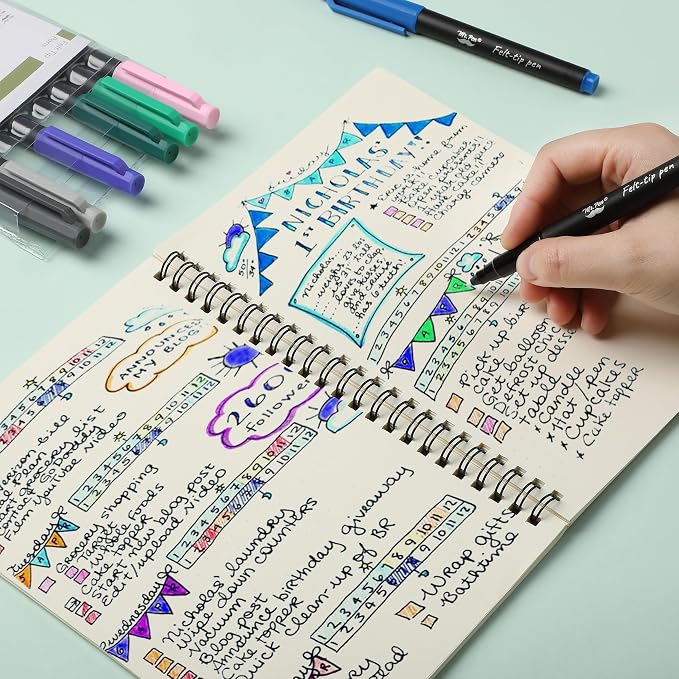Mr. Pen- Felt Tip Pens, 8 Pack, Fast Dry | Fine Felt Tip Pens - Image 6