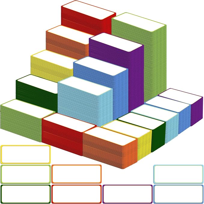 Yexiya 480 Pcs Magnetic Dry Erase Labels, Reusable Blank Strips by Yexiya