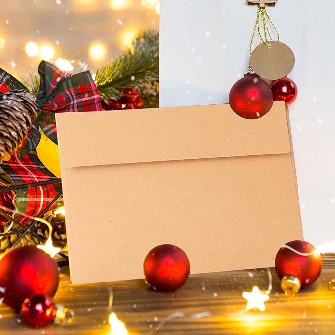 Kraft Kraft Paper Envelopes, 50 Pack, 5 x 7 Inch, Personalize Gift, Invitations - Image 5