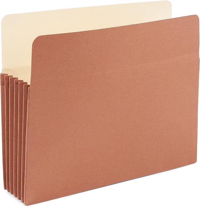 Staples Reinforced File Pockets, Letter Size, 5.25‑Inch Expansion, Heavy‑Duty by Staples