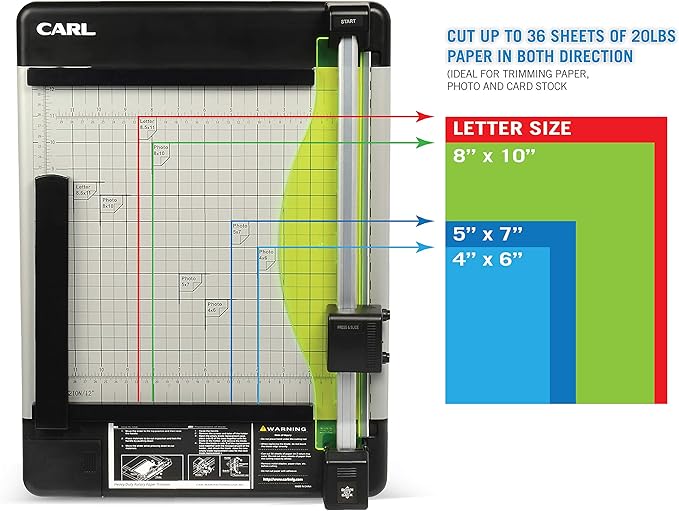 Carl Manufacturing 12210 Heavy-Duty Trimmer 12-Inch 36 Sht Cap. 14-Inch x12-1/4-Inch x3/4-Inch GY-DeskLoop Office
