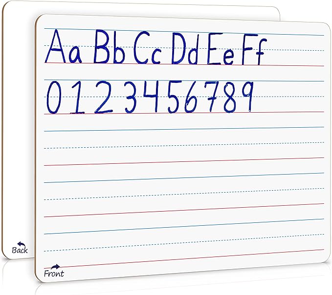 Scribbledo 2 Pack Small Lined Dry Erase Board Kids, 9x12 Double Sided | Value by Scribbledo