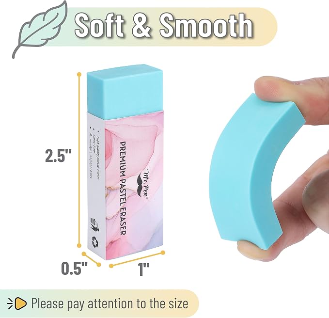 Mr. Pen- Pencil Eraser, 10 Pack | Large Latex Free Vinyl Block Erasers - Image 3