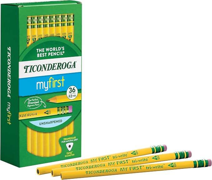 Ticonderoga My First Tri-Write Wood-Cased Pencils, Unsharpened, 2 HB Soft - Image 6