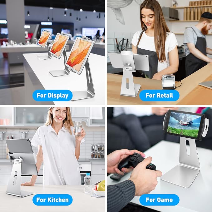 AboveTEK Elegant Tablet Stand, Aluminum iPad Stand Holder, Desktop Kiosk POS - Image 5