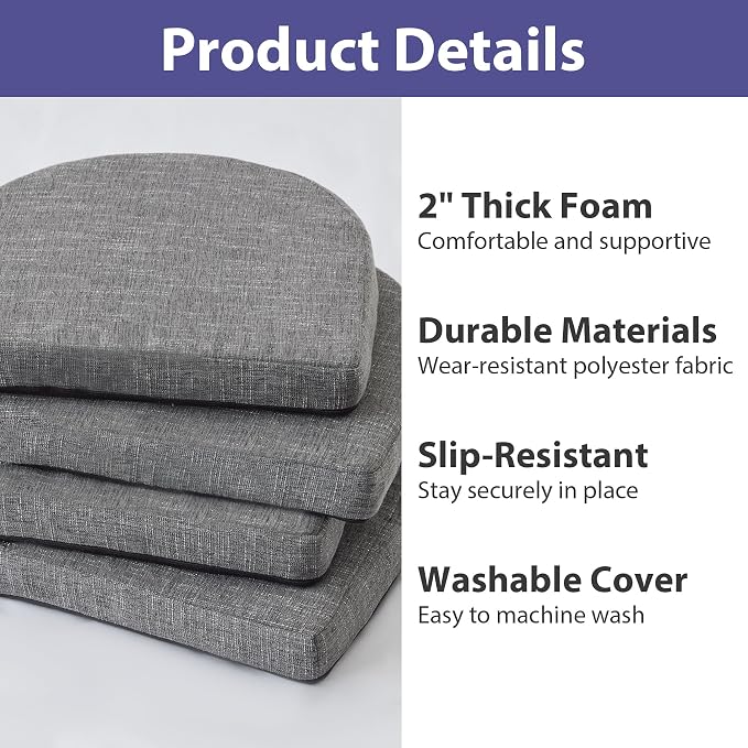IPYNBAP Chair Cushions for Dining Chairs, Kitchen Chair Cushions, Non Slip - Image 7