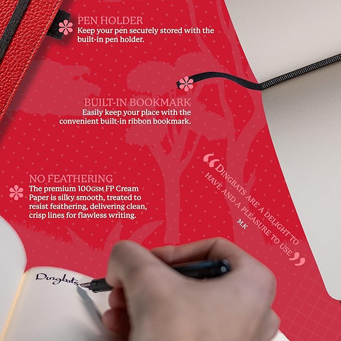 Dingbats A5 Wildlife Notebook Journal Hardcover, Cream 100gsm Ink-Proof Paper, 6.1 x 8.5 inches, 192 pages (Red Kangaroo, Lined)-DeskLoop Office