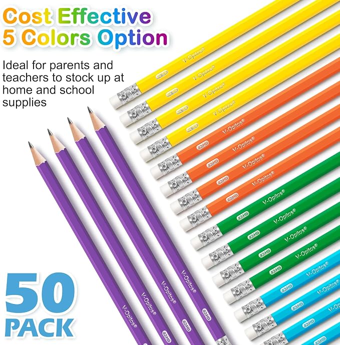 V-Opitos #2 Pre-Sharpened Wood-Cased Pencils, 50 Pack - Image 5