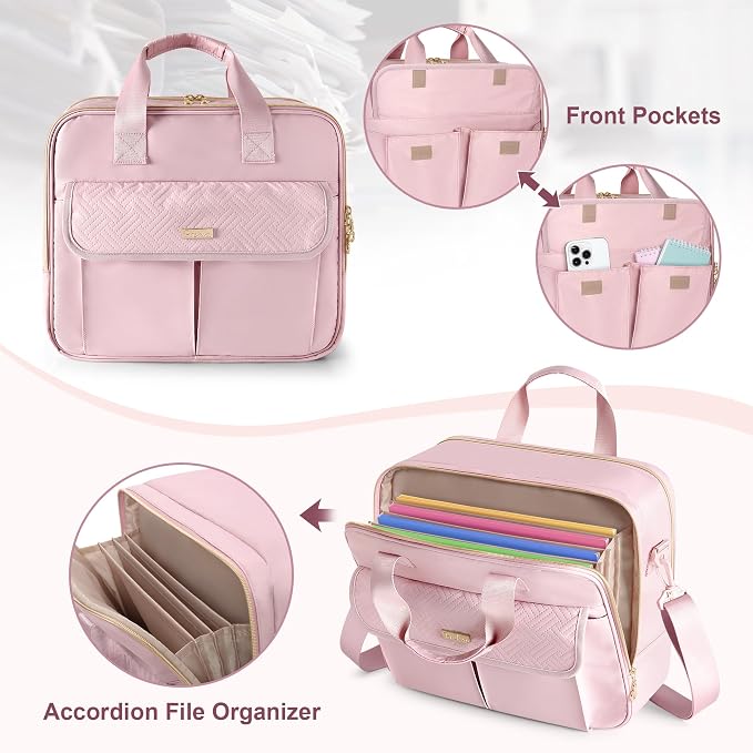 Teacher Bag with Accordion File Organizer, 15.6 Inch Laptop Briefcase - Image 4