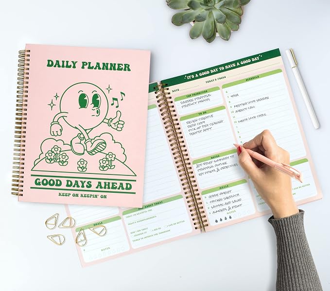 To Do List Cute Planner Undated Notebook, A4 Large Hardcover Spiral Schedule - Image 4