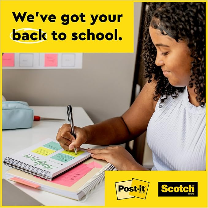 Post-it Super Sticky Notes Value Pack, 24 Pads, Convenient School Bus Carry and Storage Case, 2X The Sticking Power, 3x3 in, Bright Colors (Orange, Pink, Blue, Green, Yellow), Recyclable (654-24SSBUS)-DeskLoop Office