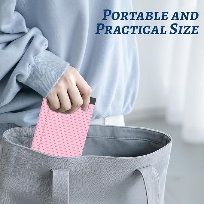 6 Pack 5 x 8 Inch Pink Legal Pads, Double-Sided Lined Notepads - Image 6