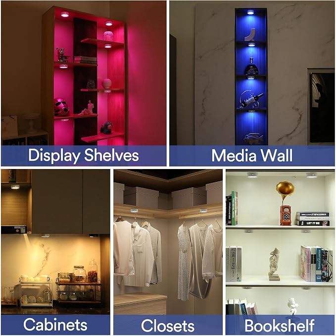 TECOMLIGHT Puck Lights with Remote Control, Battery Operated Wireless Under - Image 4