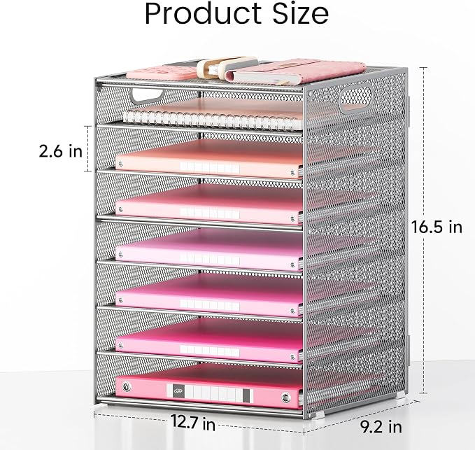 Lavatino 2 Pack 8-Tier Office Desk File Organizer, Letter Tray Paper Organizer - Image 3