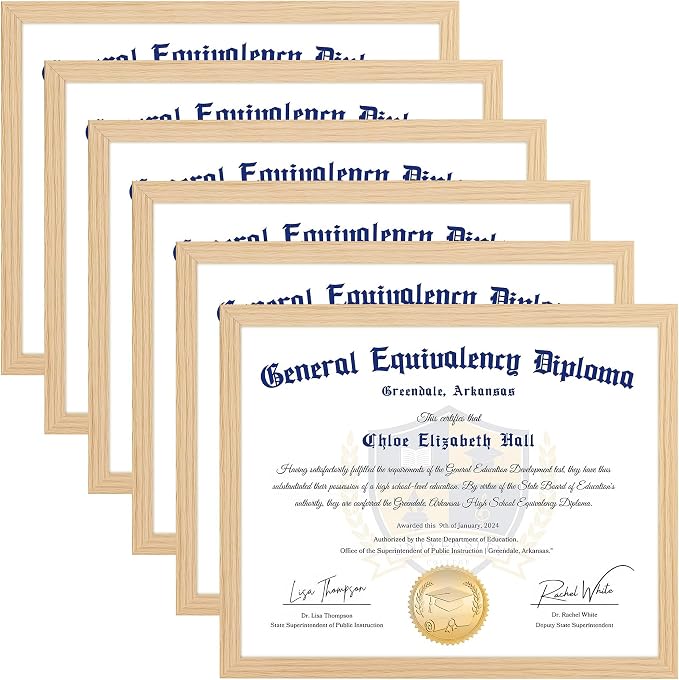 FIXSMITH 8.5x11 Diploma Frame, Natural Picture Frames by FIXSMITH
