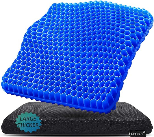 Gel Seat Cushion for Long Sitting Pressure Relief by Helishy