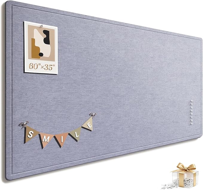 Large Bulletin Board, 60 X 35 Inches Felt Cork Board by Subeauty