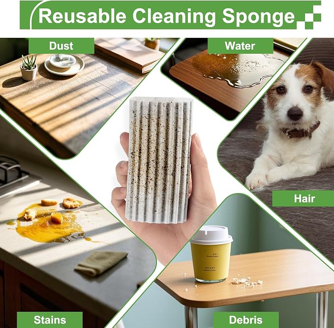 Jeymei 4-Pack Damp Clean Duster Sponge, Damp Dusting Sponge, Duster Baseboard - Image 4