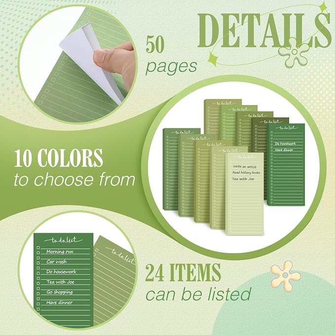 Censen 10 Pack 500 Sheets to Do List Notes Daily Checklist Notepad - Image 3