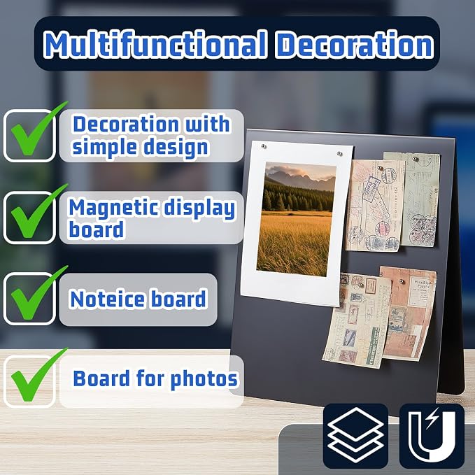 Leinuosen 1 Pcs 12 x 10 Inch Magnetic Bulletin Board Metal Magnet Board Magnet - Image 3