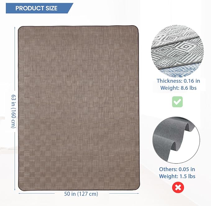 Chair Mat for Hardwood Floor, 50x63 Desk Computer Chair Mat for Hard Wood & - Image 2