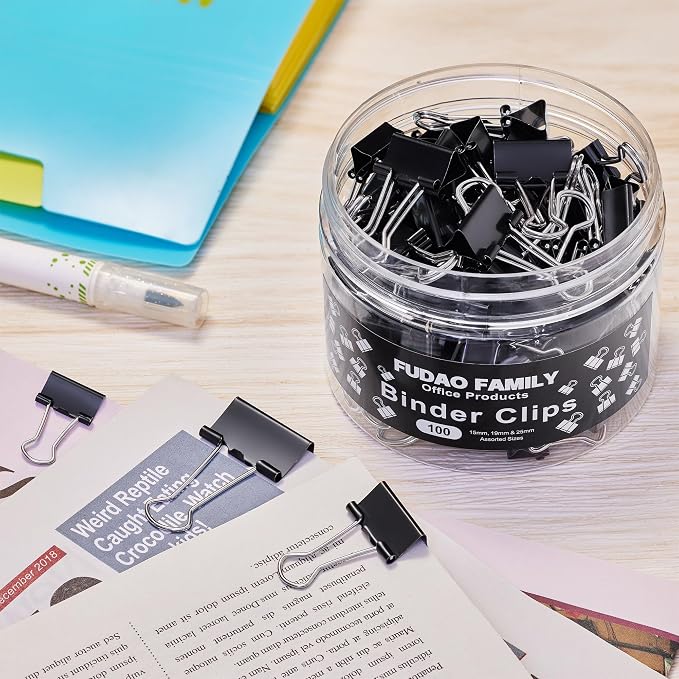 100pcs Binder Clips Assorted Sizes, Mini 3 Sizes - Image 5