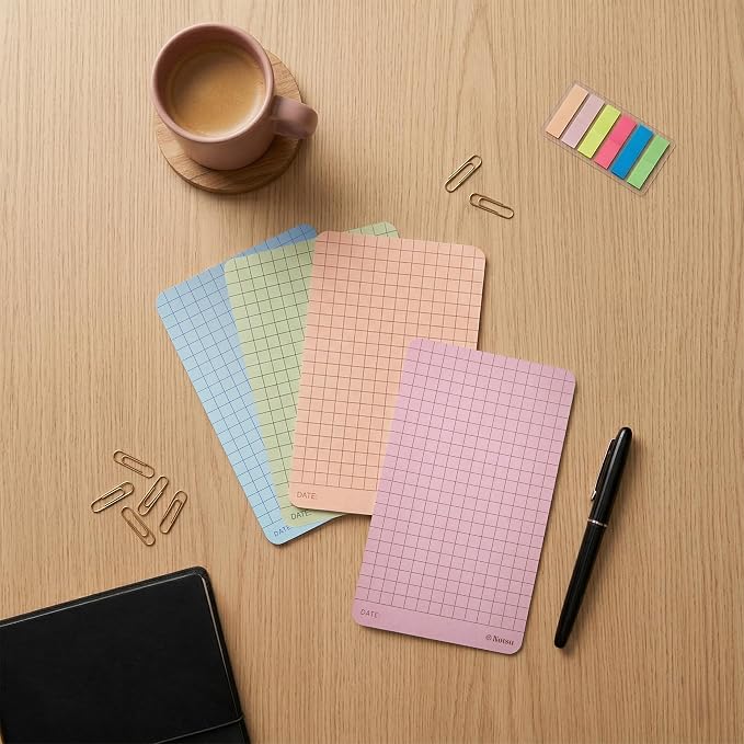 Notsu Graph Grid Colored Note Cards 3x5 inch, 40 ct | Graphing Vertical Color - Image 3