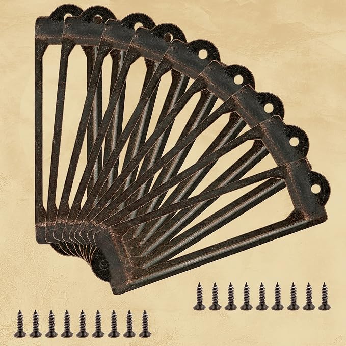 60 Pcs Antique Label Holder, 2.3 Inch, Office File Cabinet Shelves Drawer - Image 5