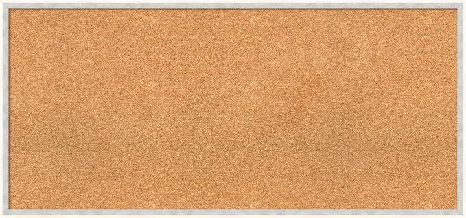 Amanti Art Natural Cork Board for Wall, 21x45 Vision Board with White Frame, Oversize Corkboard Office Decor for Home Organization, Modern Corkboard Pinboard to Display Items for Home Organization in-DeskLoop Office