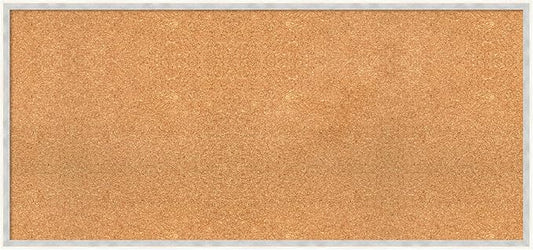 Amanti Art Natural Cork Board for Wall, 21x45 Vision Board with White Frame, Oversize Corkboard Office Decor for Home Organization, Modern Corkboard Pinboard to Display Items for Home Organization in-DeskLoop Office