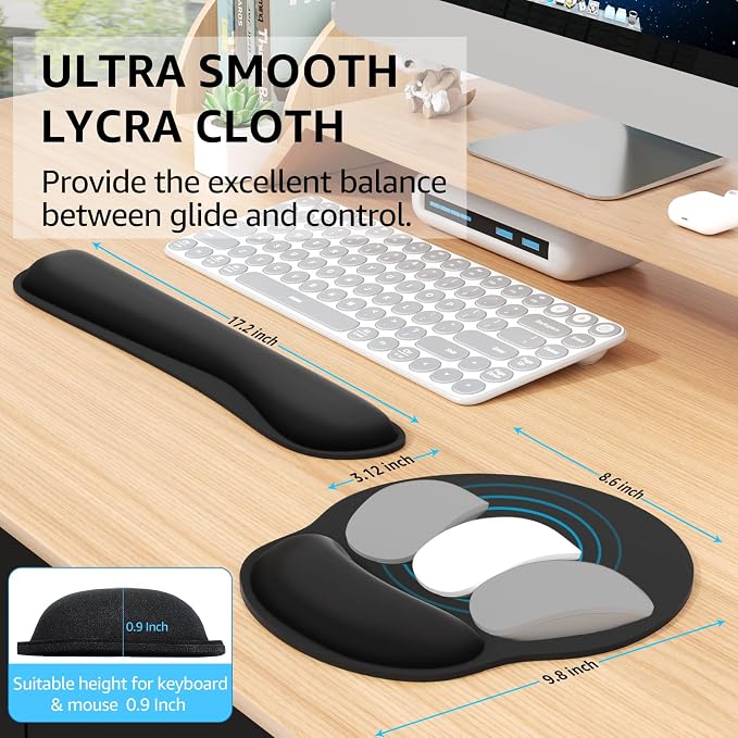 KTRIO Ergonomic Keyboard Wrist Rest & Mouse Pad - Image 5