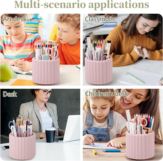 Anyoifax 360° Rotating Pen Holder 7 Slots Desk Organizer Removable Pencil Cup - Image 6