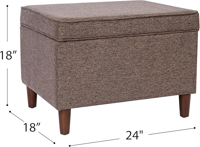 Home Decor | Dinah Collection Modern Storage Ottoman | Ottoman with Storage for Living Room & Bedroom (Chocalate Brown)-DeskLoop Office
