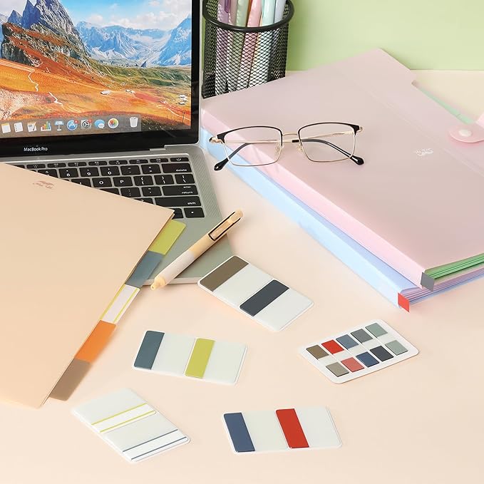 Mr. Pen- Sticky Index Tabs, 500 Pcs, 21 Sets, Colorful Sticky Tabs for Notebooks, Page Markers, Page Tabs for Binders, Page Tabs Sticky Tabs for Books, Notebook Tabs, Book Sticky Tabs for Notebooks-DeskLoop Office