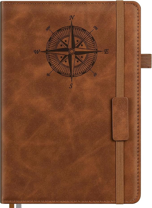 Notebook Journal for Women Men: Leather Journal for Writing, Hardcover College Ruled Journals Notebooks with Thick Paper, Large A5 Daily Journal for Travel, Diary, Gifts for Teens, 5.7"×8.5", Coffee-DeskLoop Office