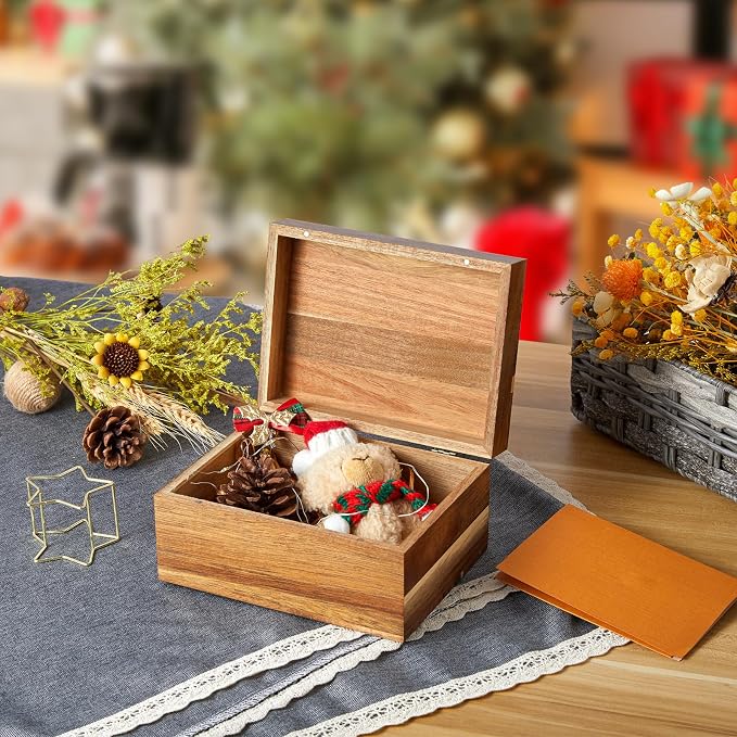 DRASTAR Keepsake Box, Acacia Wood Memory Box - Image 2