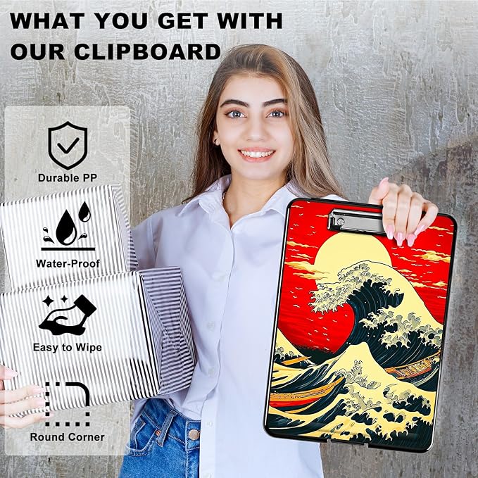Red Sky Waves A4 Clipboard - Image 2