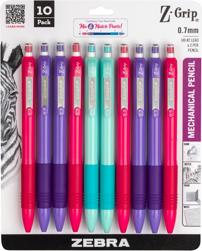 Zebra Pen, Z-Grip Mechanical Pencil, Smooth Writing, Latex-Free Grip, 0.7mm Lead by ZebraPen