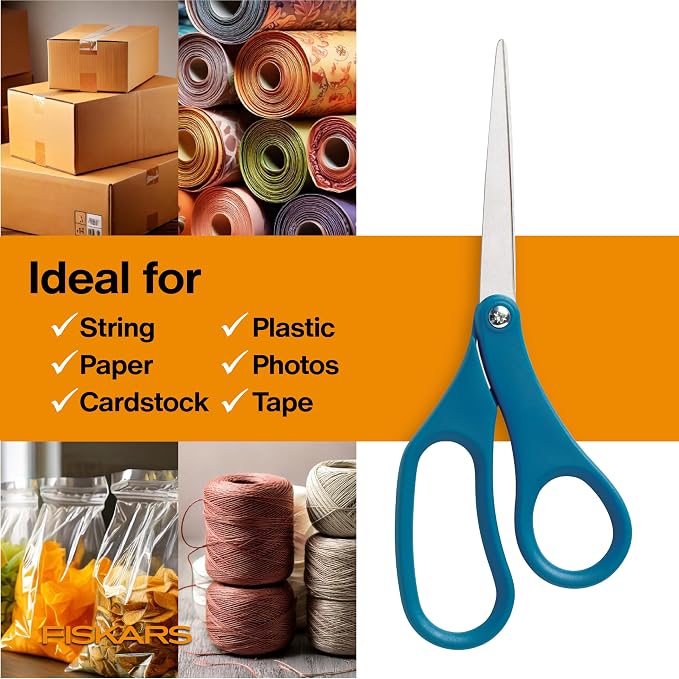 Fiskars 8" Scissors for Home & Office, Stainless Steel Scissors, All Purpose - Image 5
