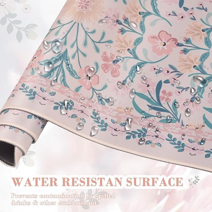 iCasso Aesthetic Floral Desk Mat, L Mouse Pads, Anti-Slip Mousepad - Image 5