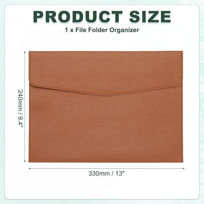 PATIKIL PU Leather A4 File Folder, Document Holder Filing Organizer Portfolio - Image 2