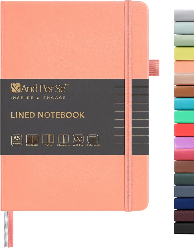 &And Per Se Lined Journal Notebook, 160 Pages, A5 5.7 x 8 inches College Ruled by AndPerSe