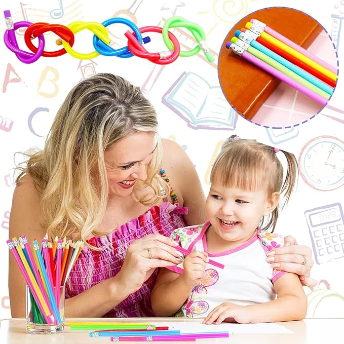 48 PCS Flexible Soft Pencils, Colorful Bendy Magic Bendable - Image 4