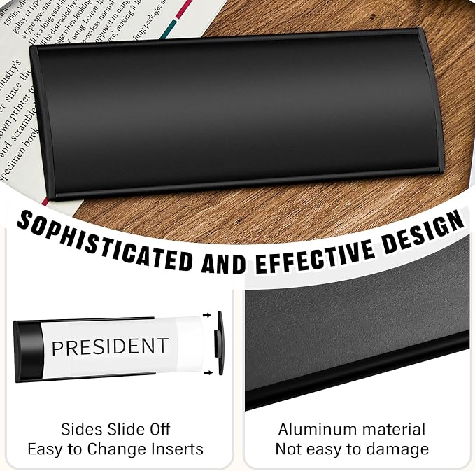 Therwen 50 Pcs Aluminum Office Name Plate Holder - Image 3