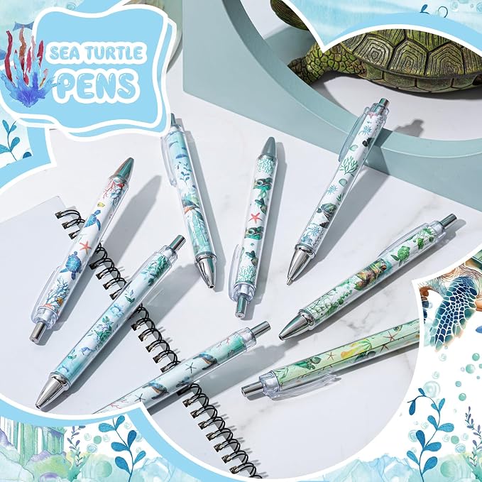 Ireer 8 Pcs Ballpoint Pens for Women 1.00 mm Cute Black Ink Fancy Pens Fine - Image 4