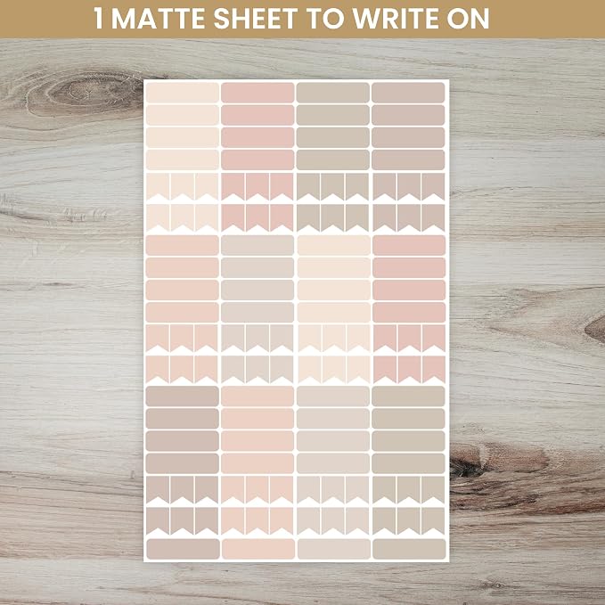 bloom daily planners Muted Neutrals Calendar Essentials Planner Stickers - Image 3