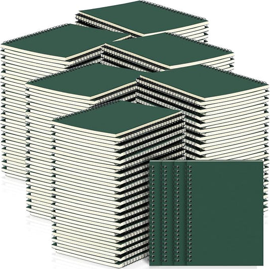 Yahenda 108 Pcs Spiral Notebook Bulk A5 Journal Lined 8.3'' x 5.5'' Writing Composition Paper Small Notepad Subject Notebook for Students Office Business Back to School Supplies (Deep Green)-DeskLoop Office