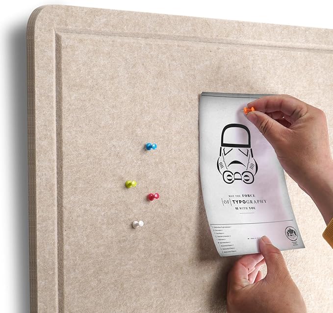 Extra Large Bulletin Board, 96 X 48 inches Cork Board with 30 Pushpin, 8' x 4' Felt Cork Board Notice Pin Board, Self-Adhesive Vision Board Mood Board Foldable Photo Board for Wall - Beige Brown-DeskLoop Office